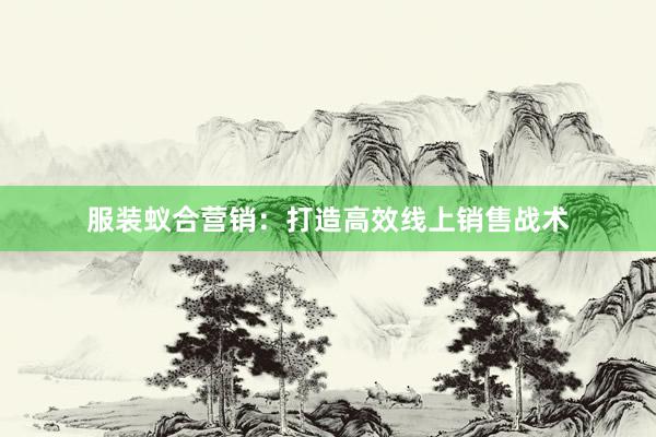 服装蚁合营销：打造高效线上销售战术